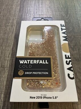 case-mate Gold Glitter Waterfall Cold Liquid Phone Case